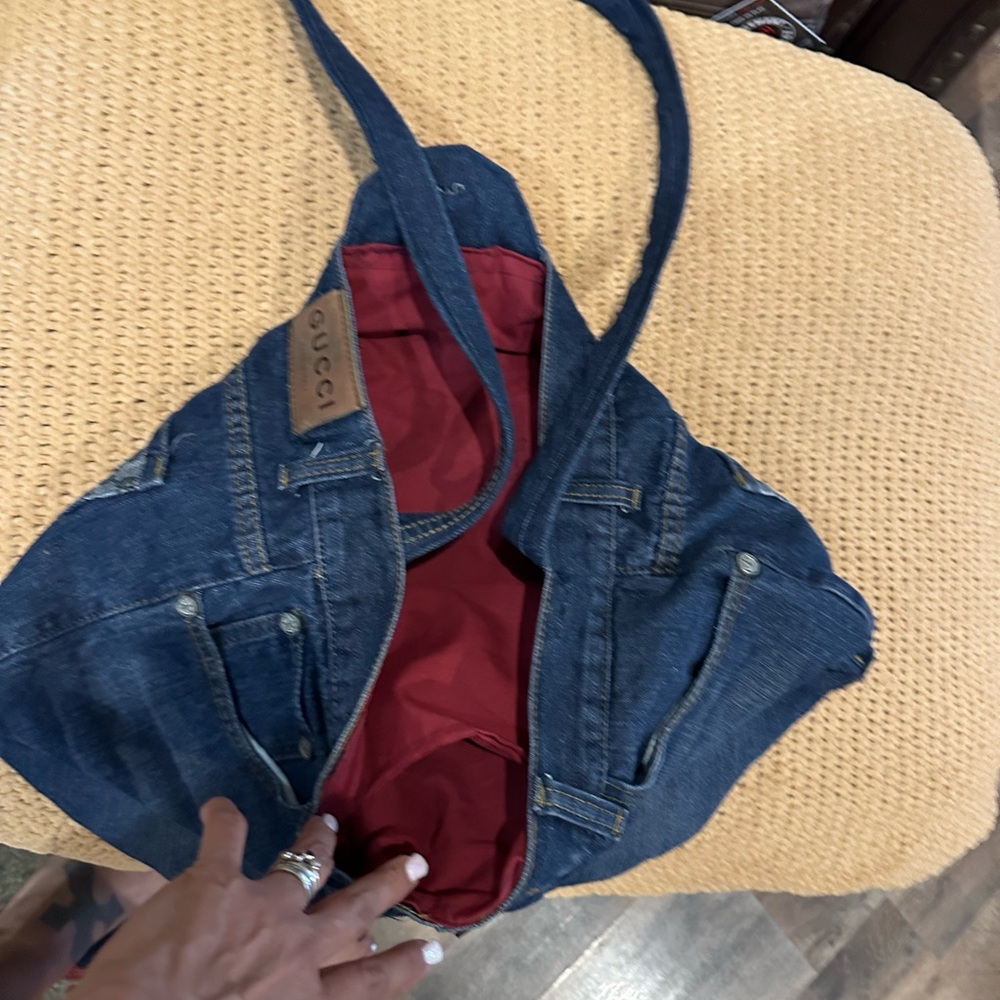 Repurposed  Beach Bag from Authentic Vintage Gucci Jeans.
